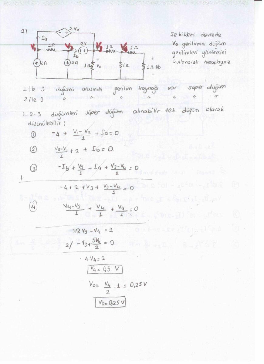 Kısa Sınav II süperdüğüm çözümü