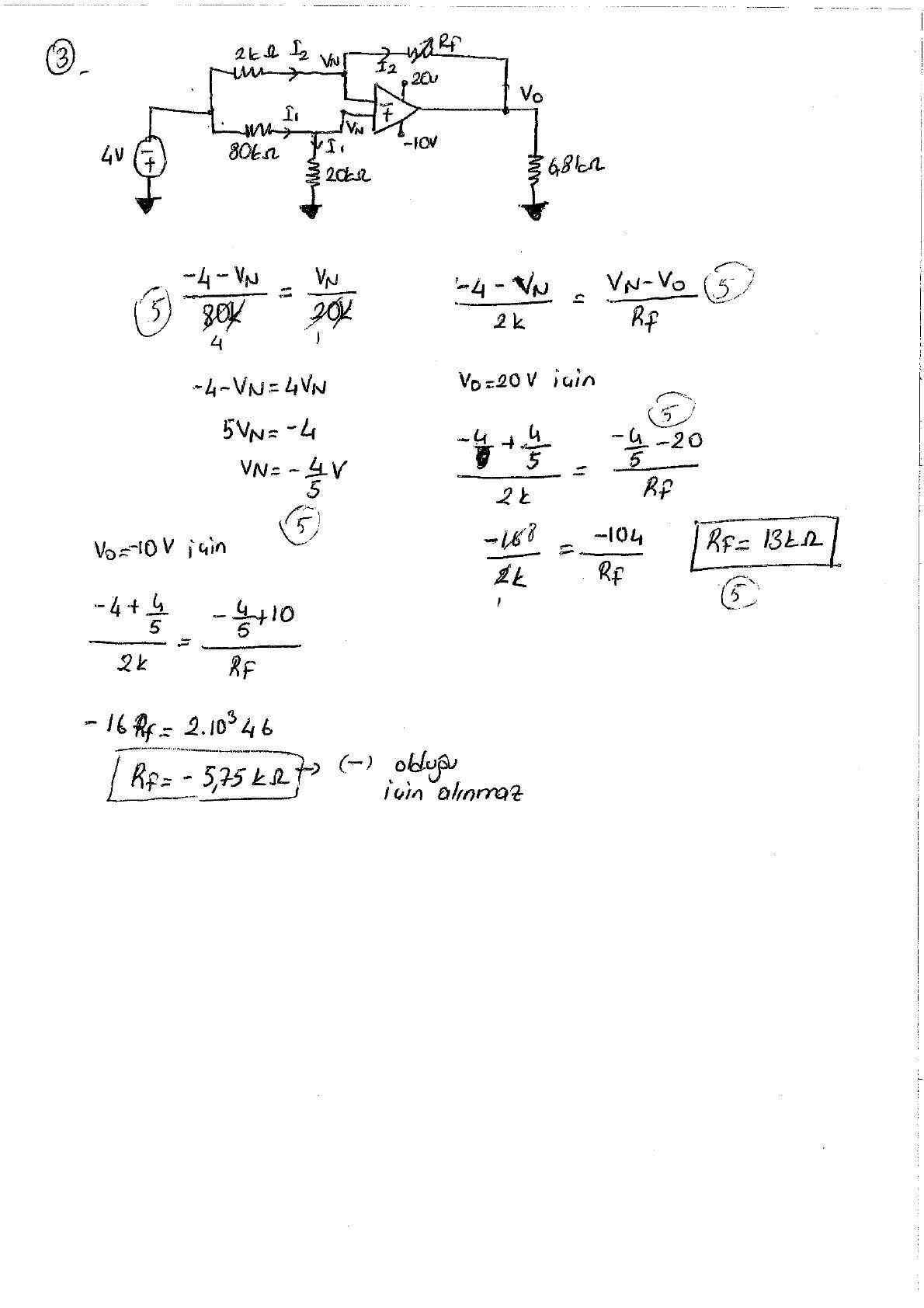 Op-amp doyum sınırları için direnç hesabı