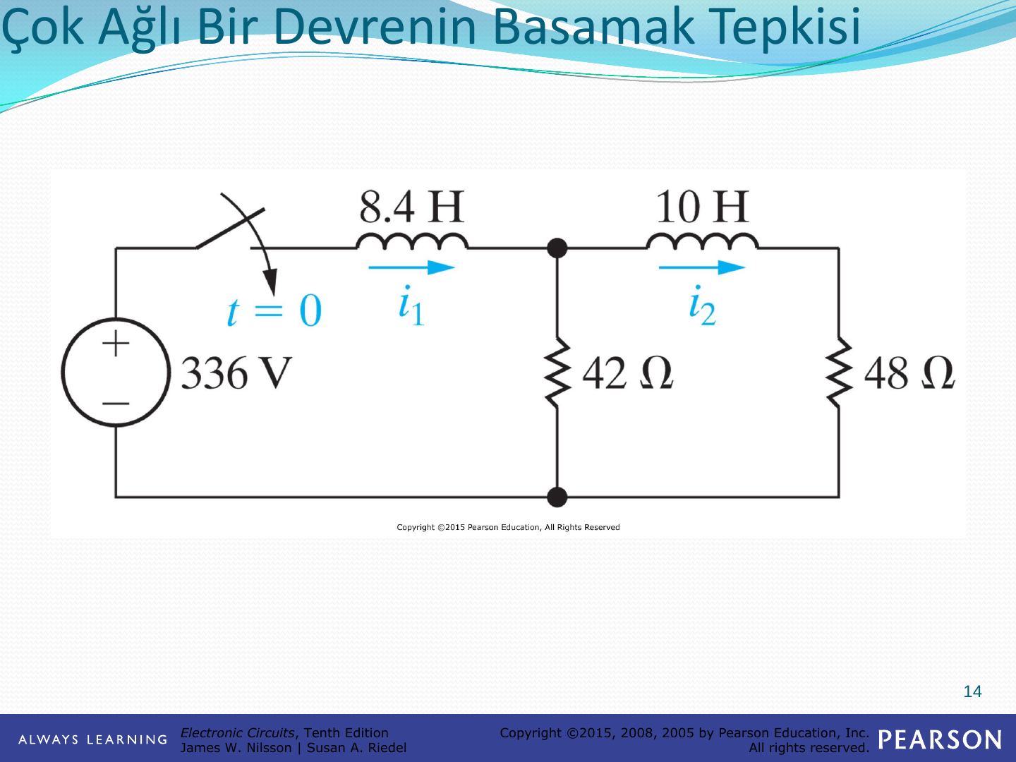 Çok ağlı devre: 336 V, 8,4 H, 42 ohm, 10 H, 48 ohm