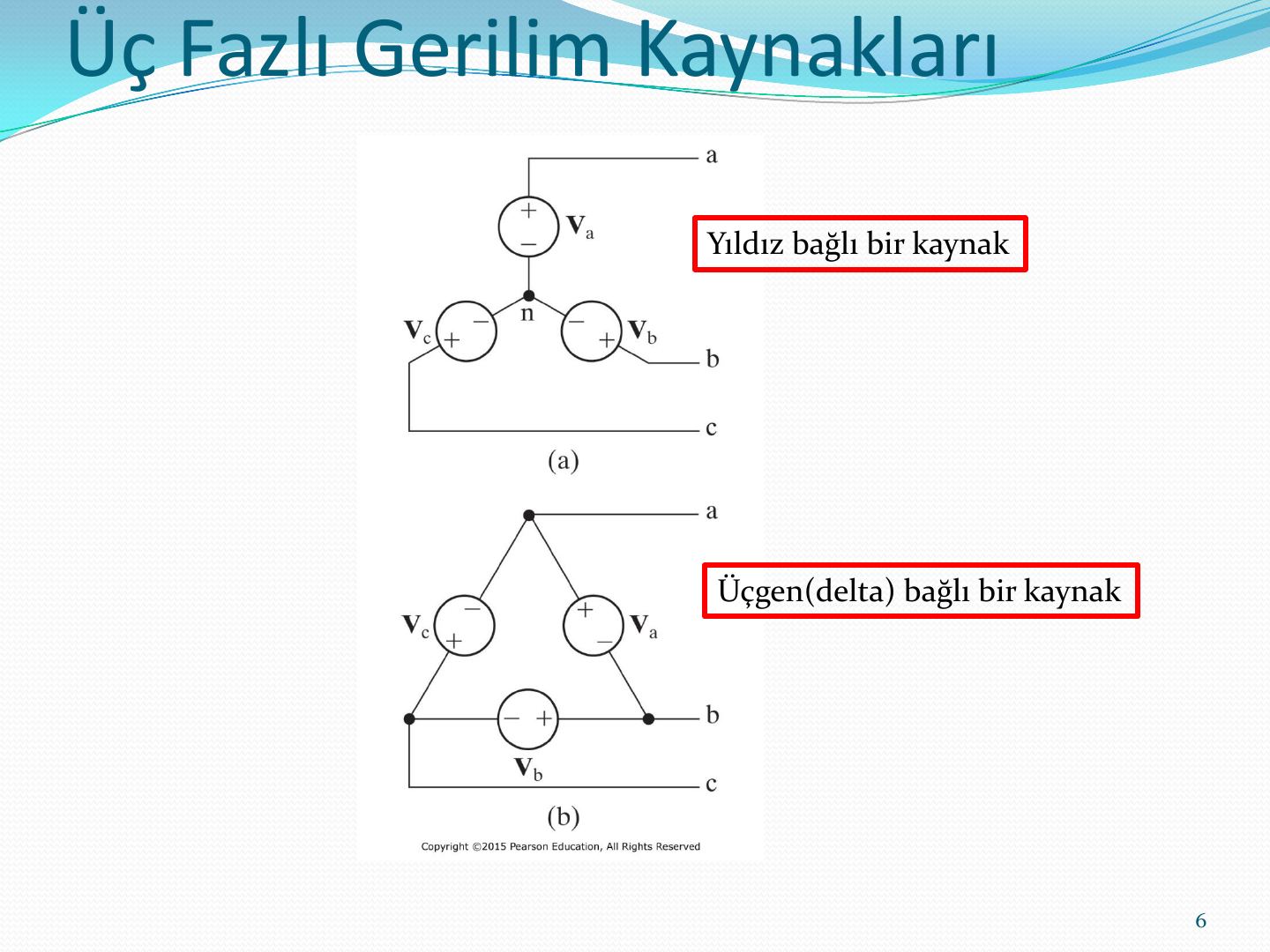 Yıldız bağlı ve üçgen bağlı üç fazlı kaynaklar