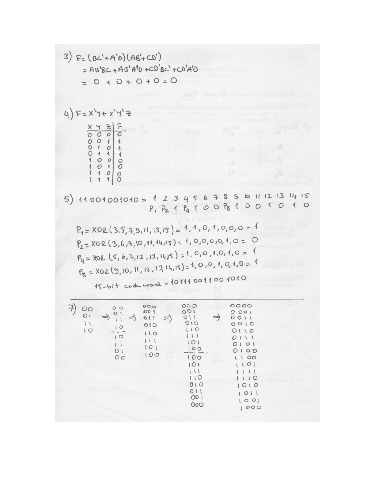Quiz 2 B grubu el yazısı çözümleri