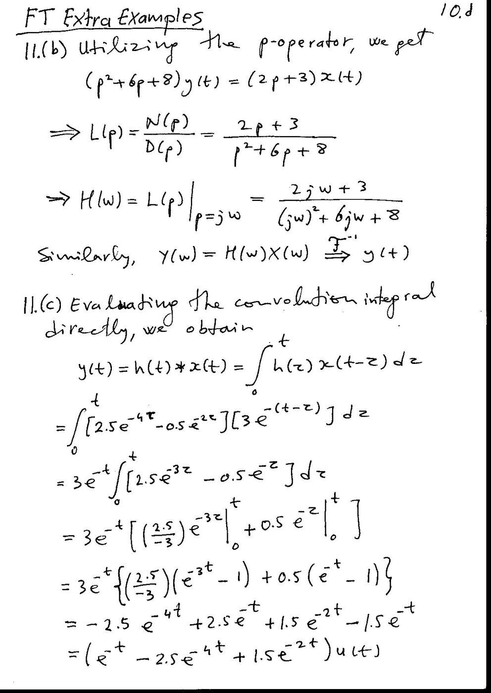 Diferansiyel denklemden frekans yanıtı ve konvolüsyon çözümü