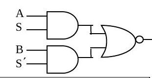 İki AND geçidi (A·S ve B·S′) ve onları birleştiren NOR geçidinden oluşan AND-OR-INVERT devresi
