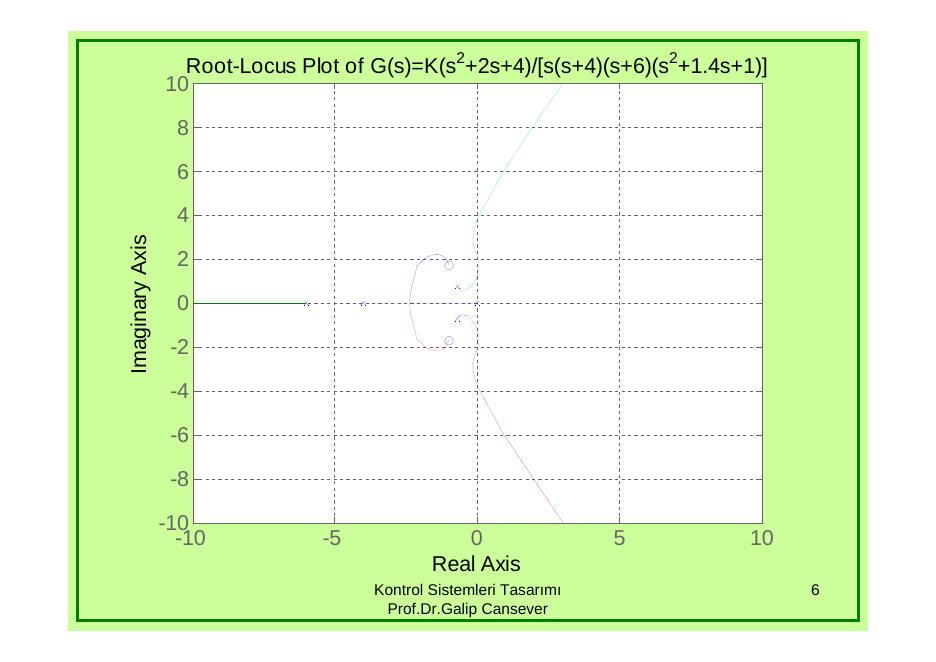 MATLAB root locus of K(s²+2s+4)/[s(s+4)(s+6)(s²+1.4s+1)]