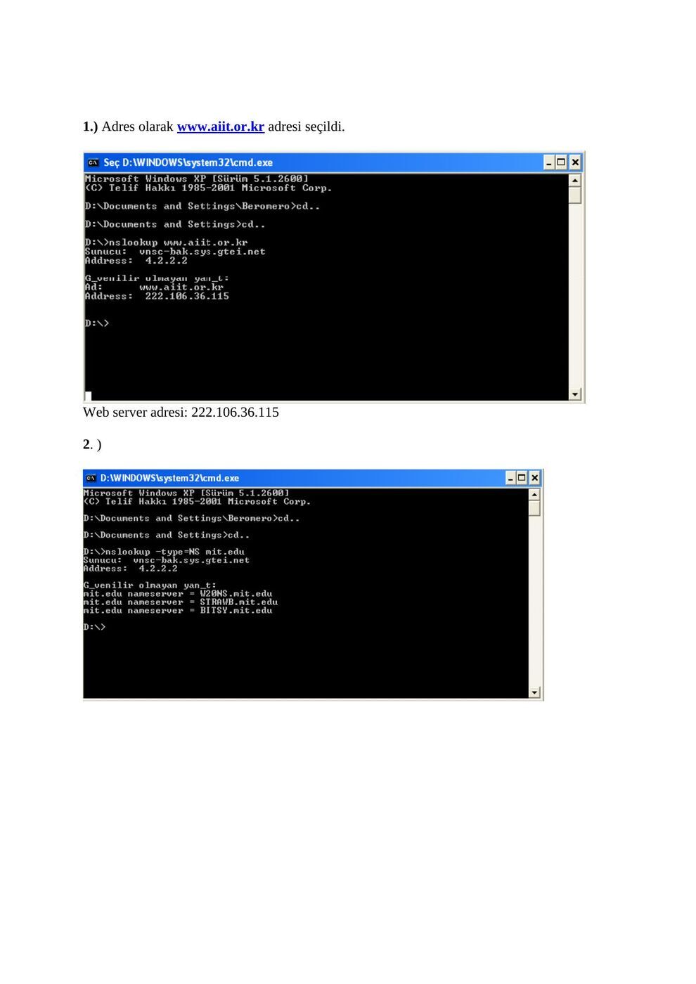 DNS raporu A: şekil ve hesap tabloları, sayfa 2