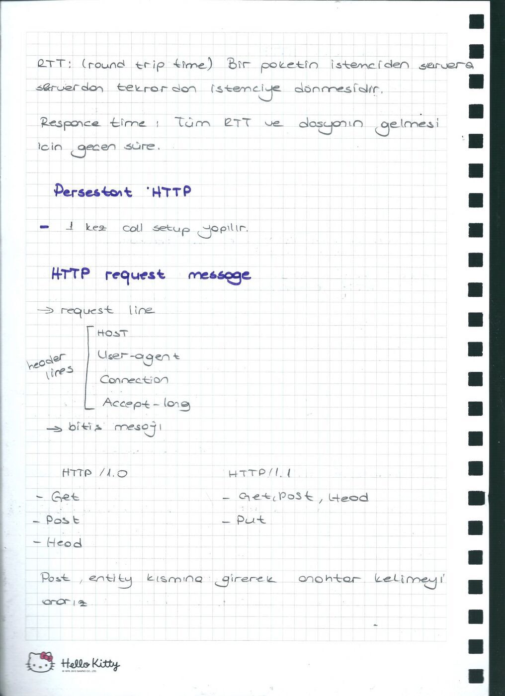 HTTP, çerezler, önbellek ve FTP — el yazısı, sayfa 11