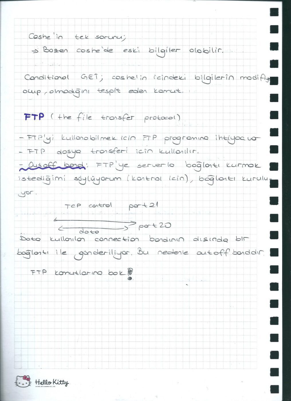 HTTP, çerezler, önbellek ve FTP — el yazısı, sayfa 13