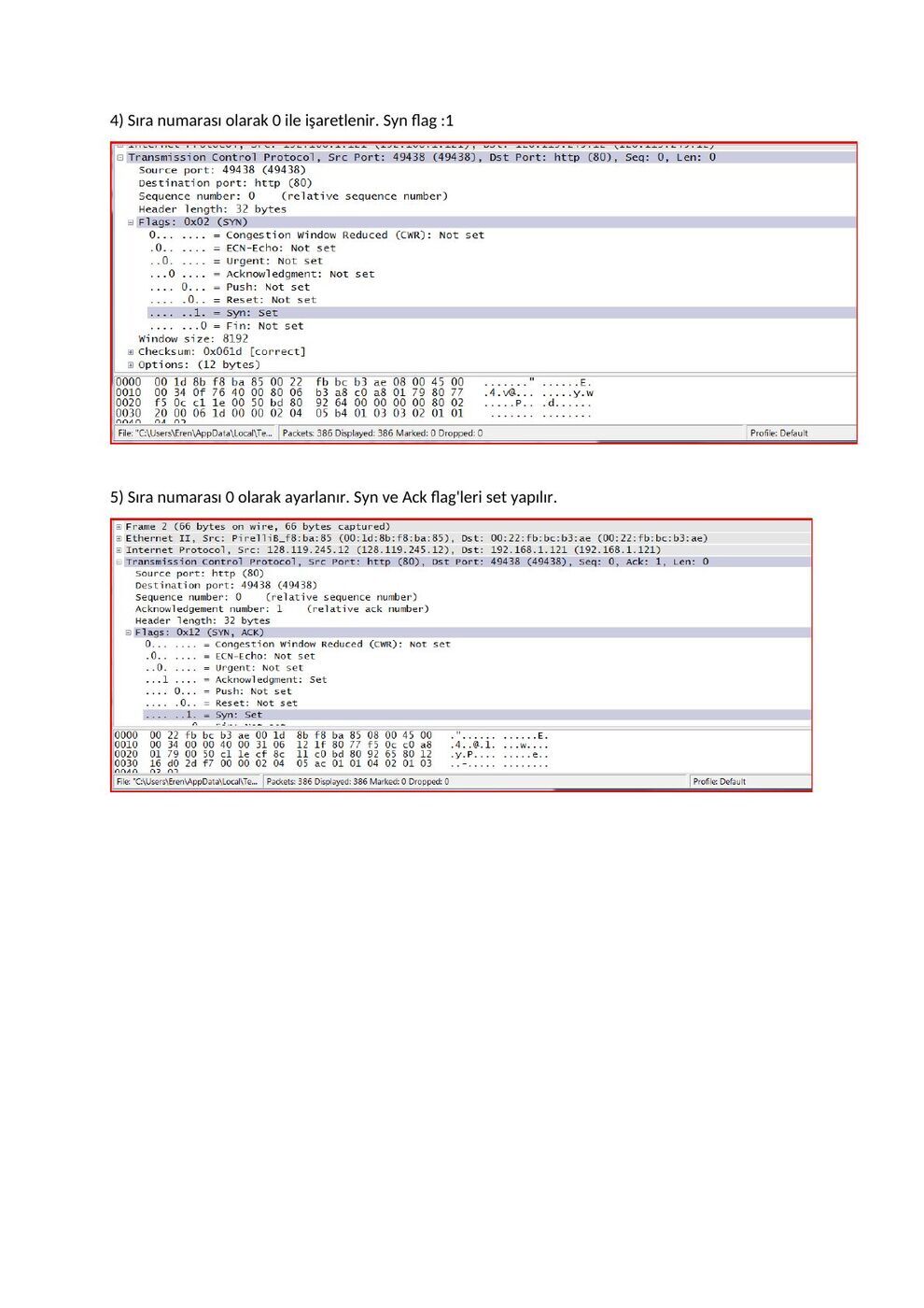 TCP raporu A: şekil ve hesap tabloları, sayfa 2