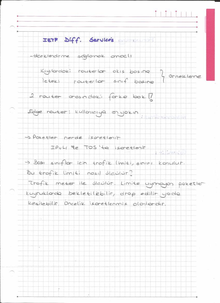 DiffServ, IntServ ve RSVP — el yazısı, sayfa 1