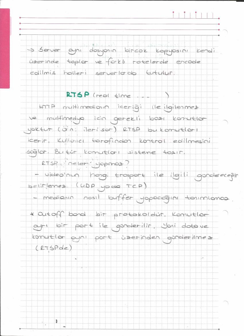 UDP/TCP, RTSP ve Internet telefonu — el yazısı, sayfa 2