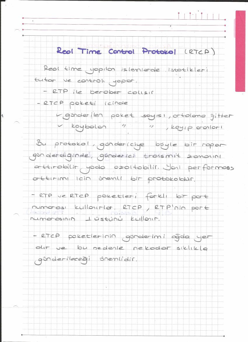 RTP, RTCP ve SIP — el yazısı, sayfa 11