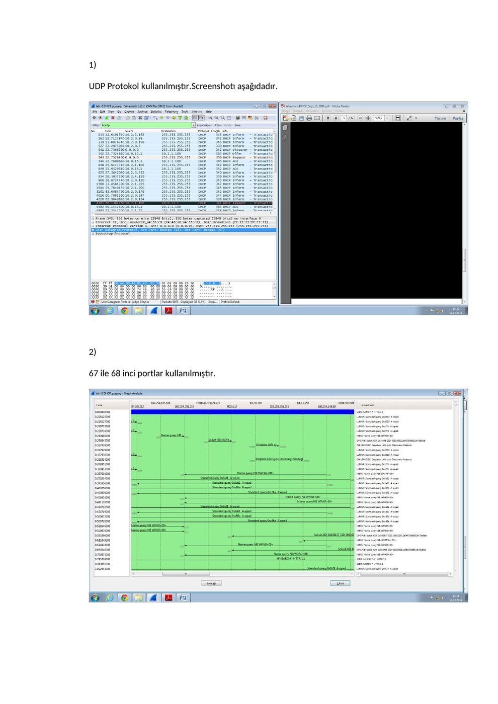 DHCP ekran görüntülü rapor: şekil ve hesap tabloları, sayfa 3