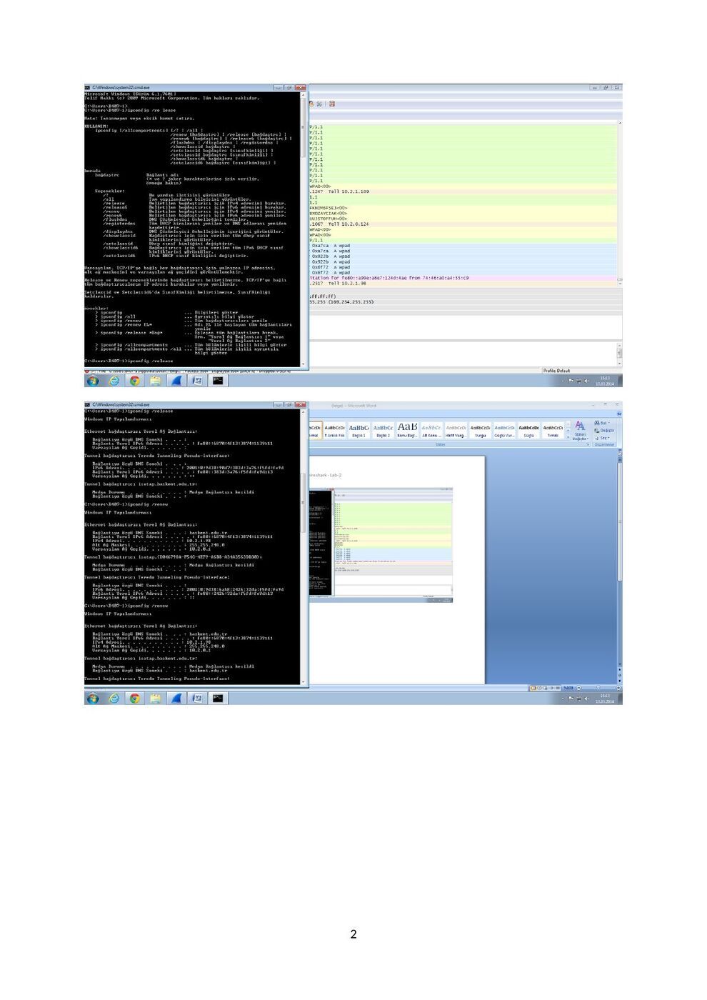 DHCP raporu A: şekil ve hesap tabloları, sayfa 2