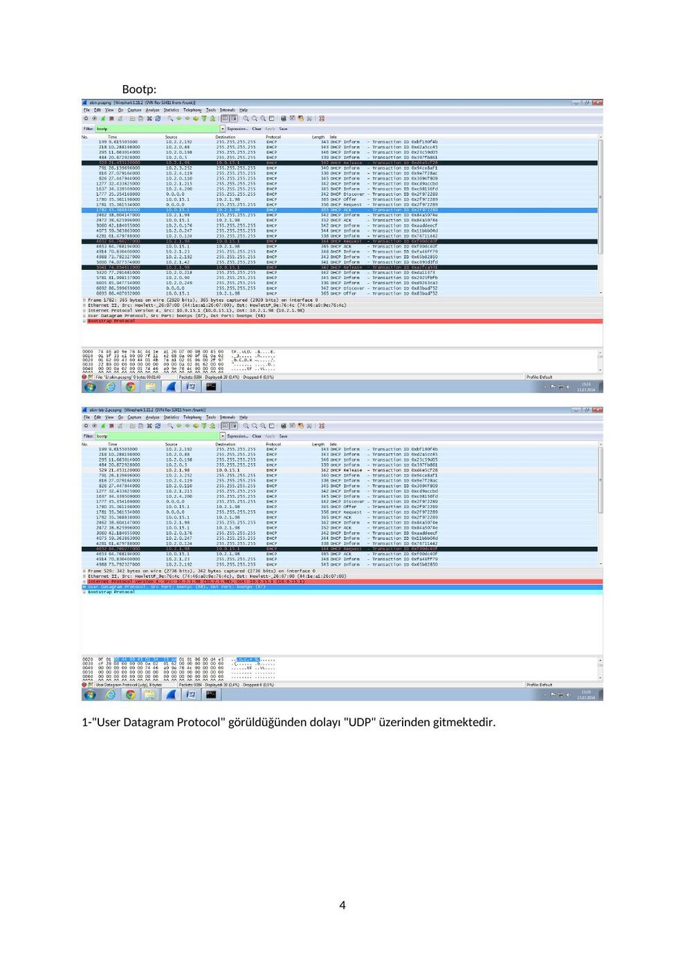 DHCP raporu A: şekil ve hesap tabloları, sayfa 4