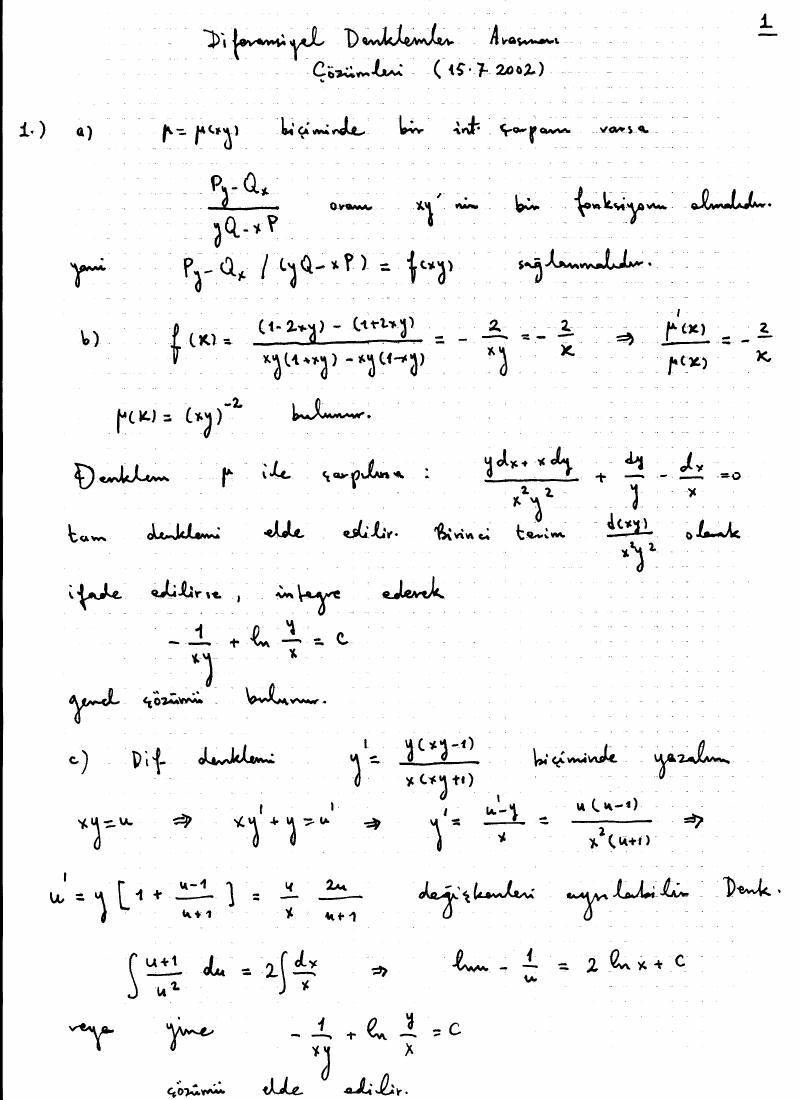 2002 sınavının integrasyon çarpanı çözümü